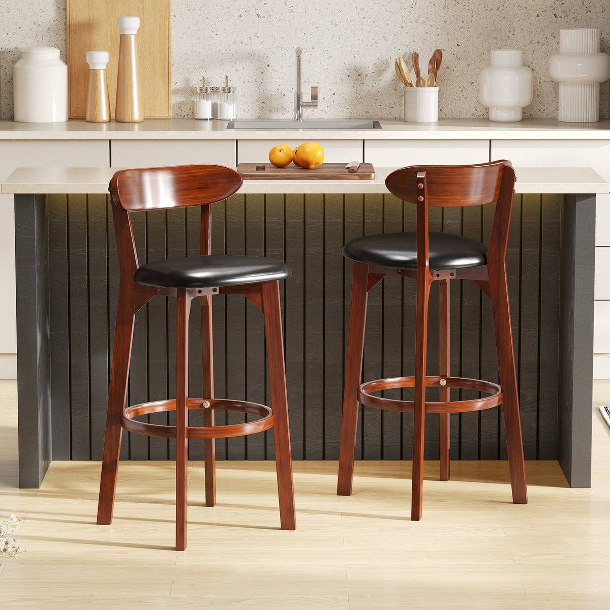 Set of 2 29 Inch Modern Armless Upholstered Cushioned Seat Island Dining Chairs for Kitchen-Dining Chairs-DECOROLALA