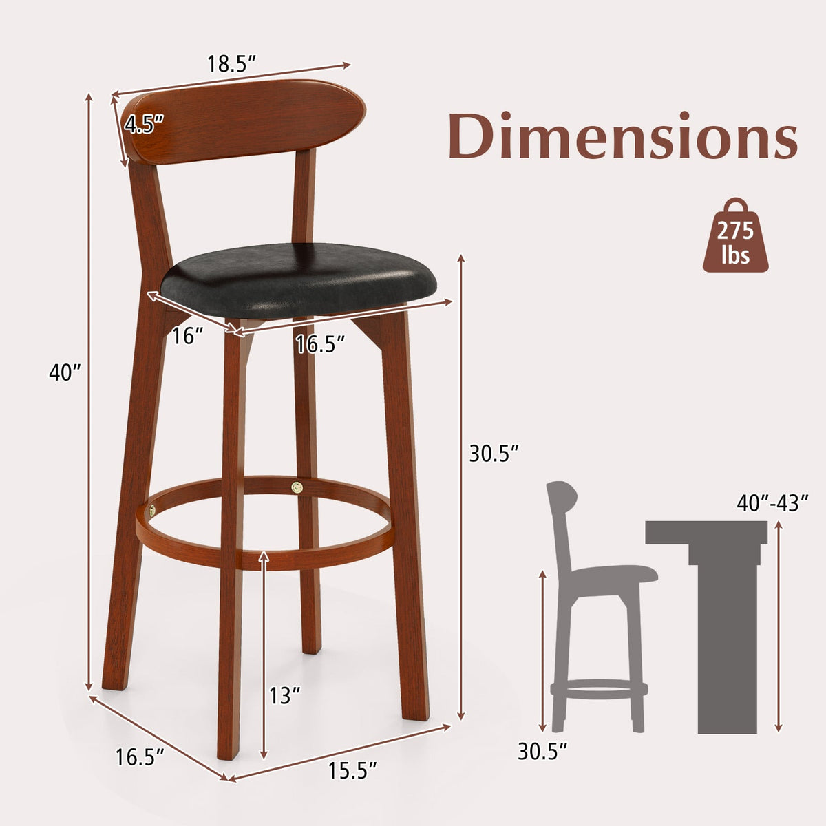 Set of 2 29 Inch Modern Armless Upholstered Cushioned Seat Island Dining Chairs for Kitchen-Dining Chairs-DECOROLALA