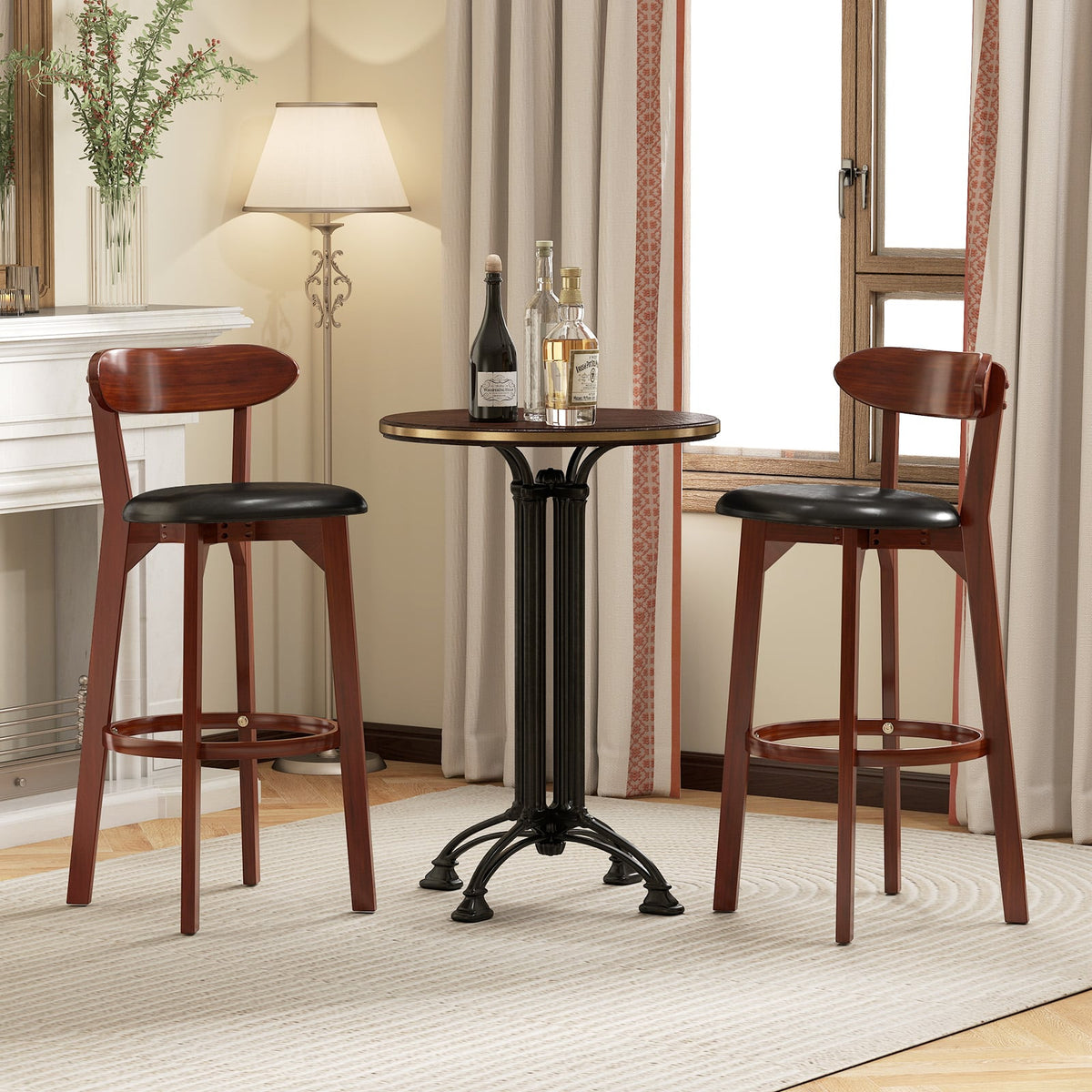 Set of 2 29 Inch Modern Armless Upholstered Cushioned Seat Island Dining Chairs for Kitchen-Dining Chairs-DECOROLALA
