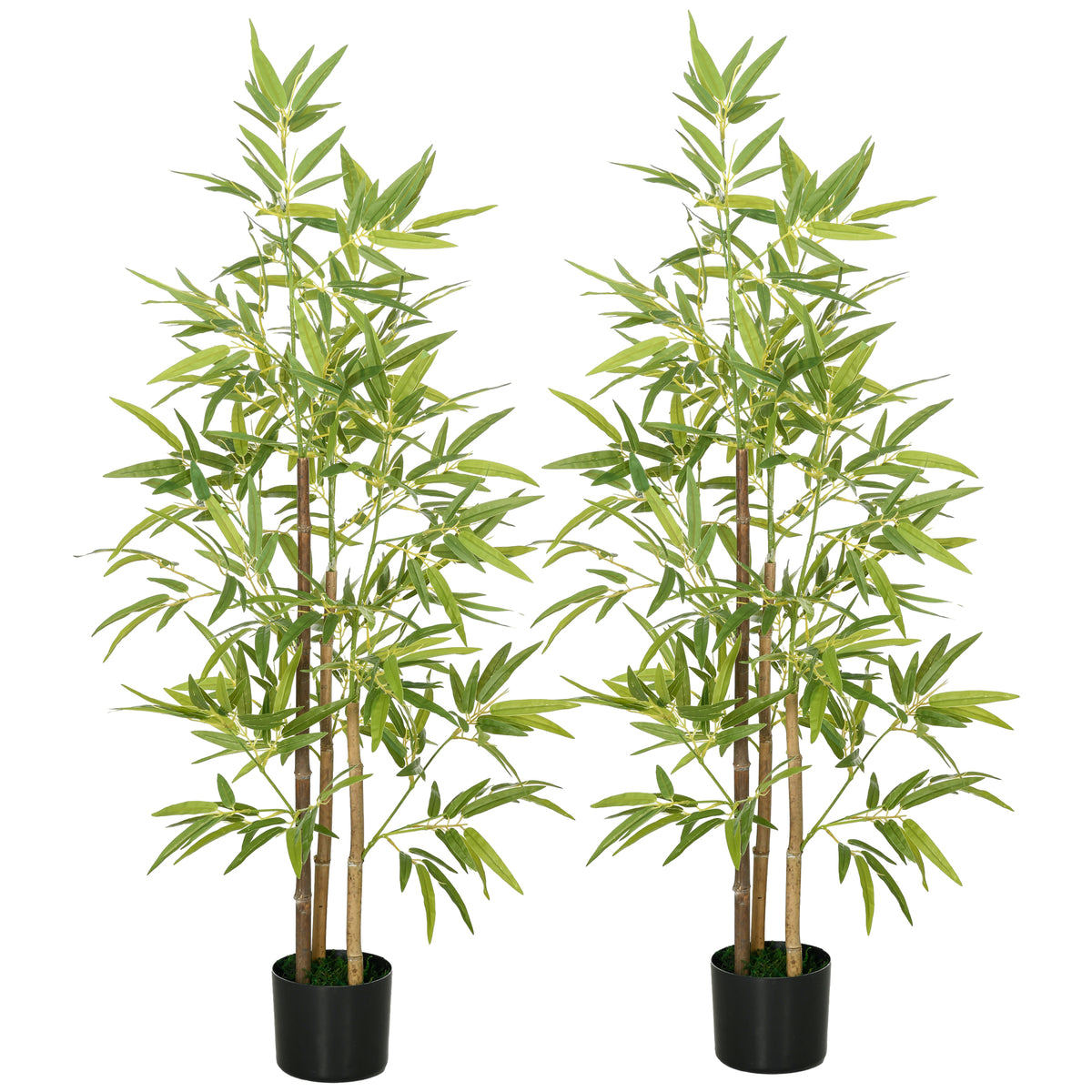 Set of 2 4ft Artificial Tree, Indoor Fake Bamboo with Pot, for Home Office Living Room Decor-Artificial Trees-DECOROLALA