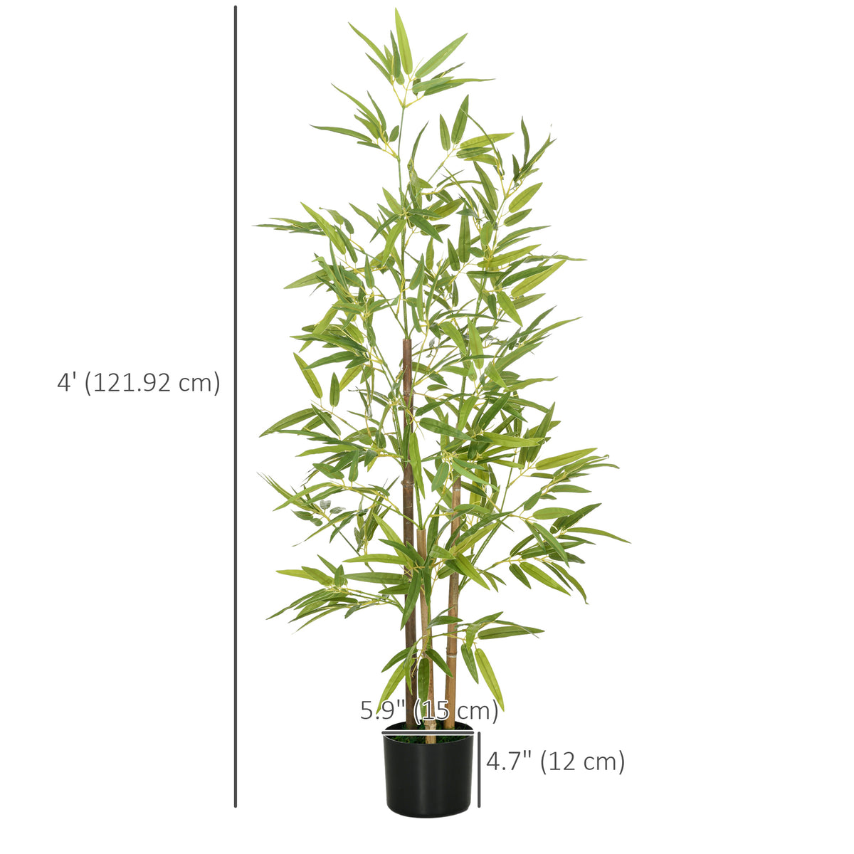 Set of 2 4ft Artificial Tree, Indoor Fake Bamboo with Pot, for Home Office Living Room Decor-Artificial Trees-DECOROLALA