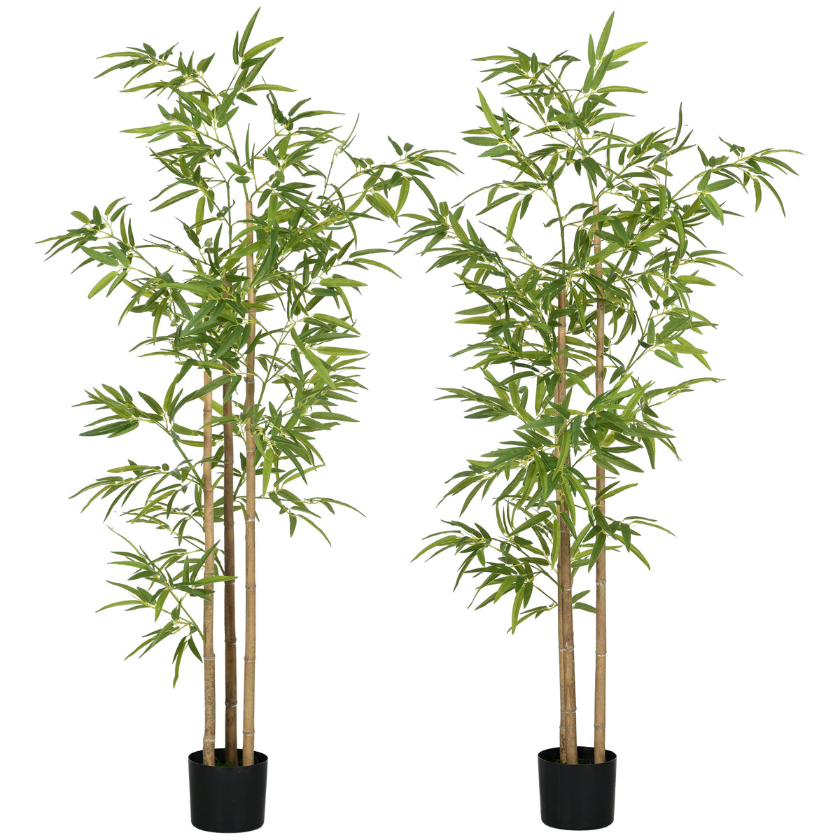 Set of 2 6ft Artificial Tree, Indoor Fake Bamboo with Pot, for Home Office Living Room Decor-Artificial Trees-DECOROLALA