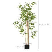 Set of 2 6ft Artificial Tree, Indoor Fake Bamboo with Pot, for Home Office Living Room Decor-Artificial Trees-DECOROLALA