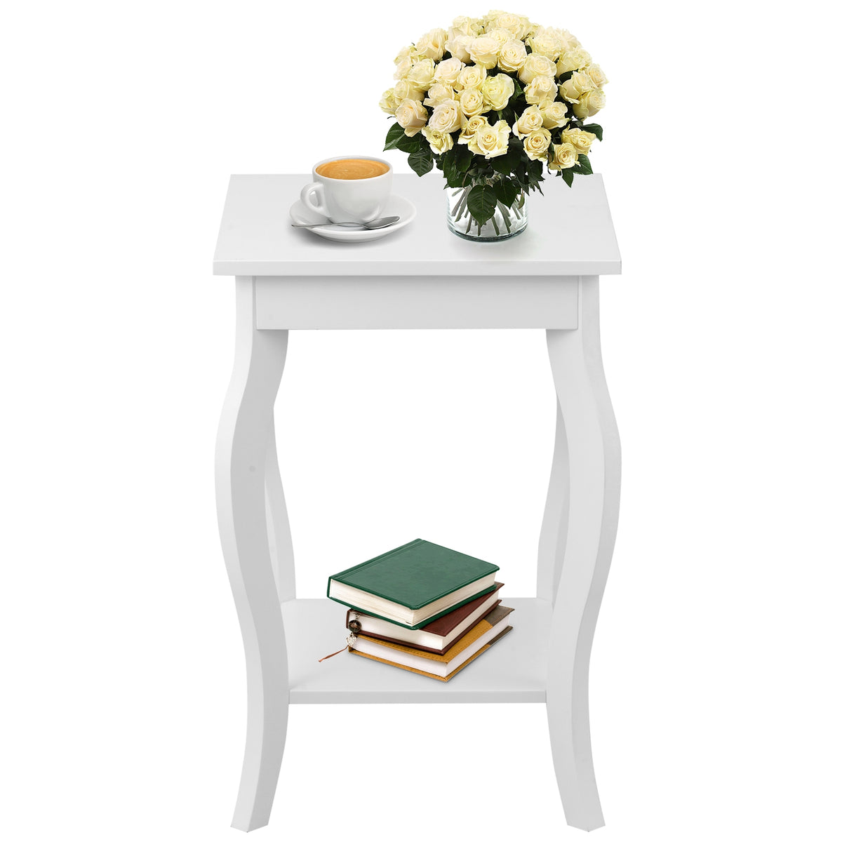 Set of 2 Accent Side Tables with Shelf-End & Side Tables-DECOROLALA