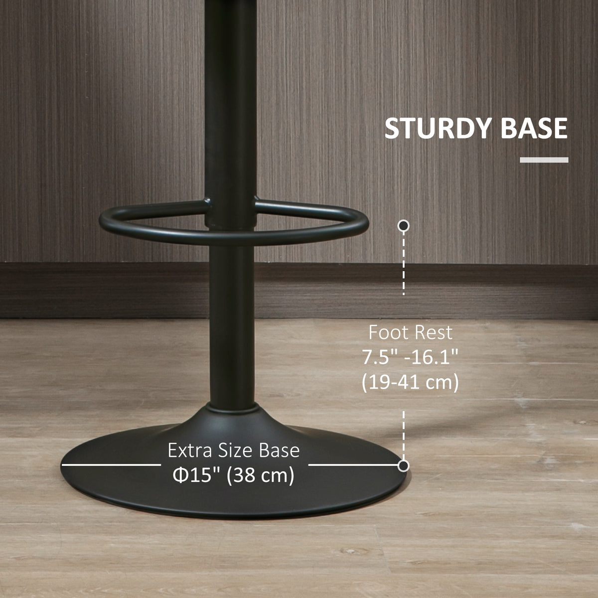 Set of 2 Adjustable Swivel Bar Stools - Dark Grey PU Leather-Home Furnishings > Kitchen & Dining Furniture > Bar Stools-DECOROLALA