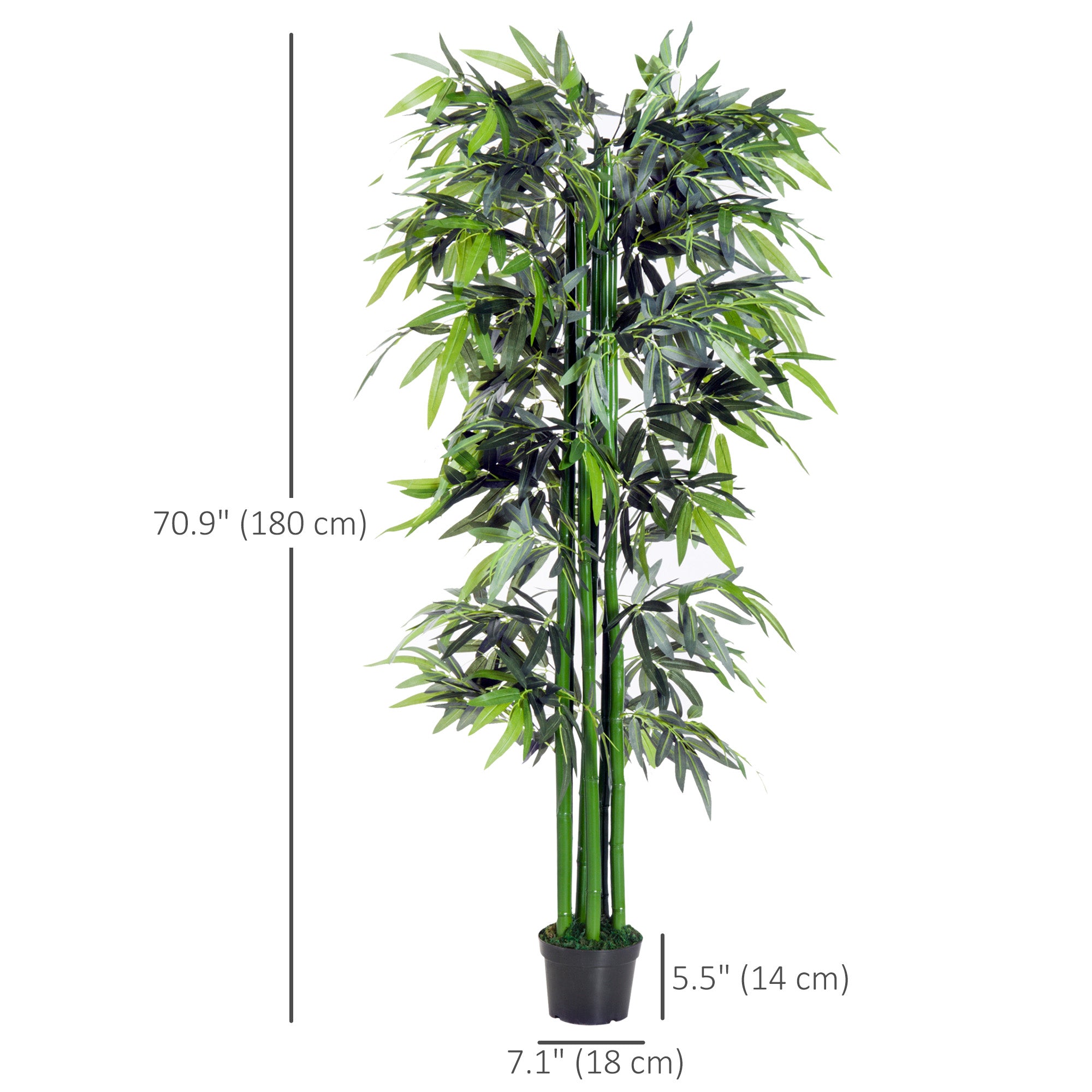 Set of 2 Artificial Bamboo Trees - 6FT Green Faux Plants-DECOROLALA