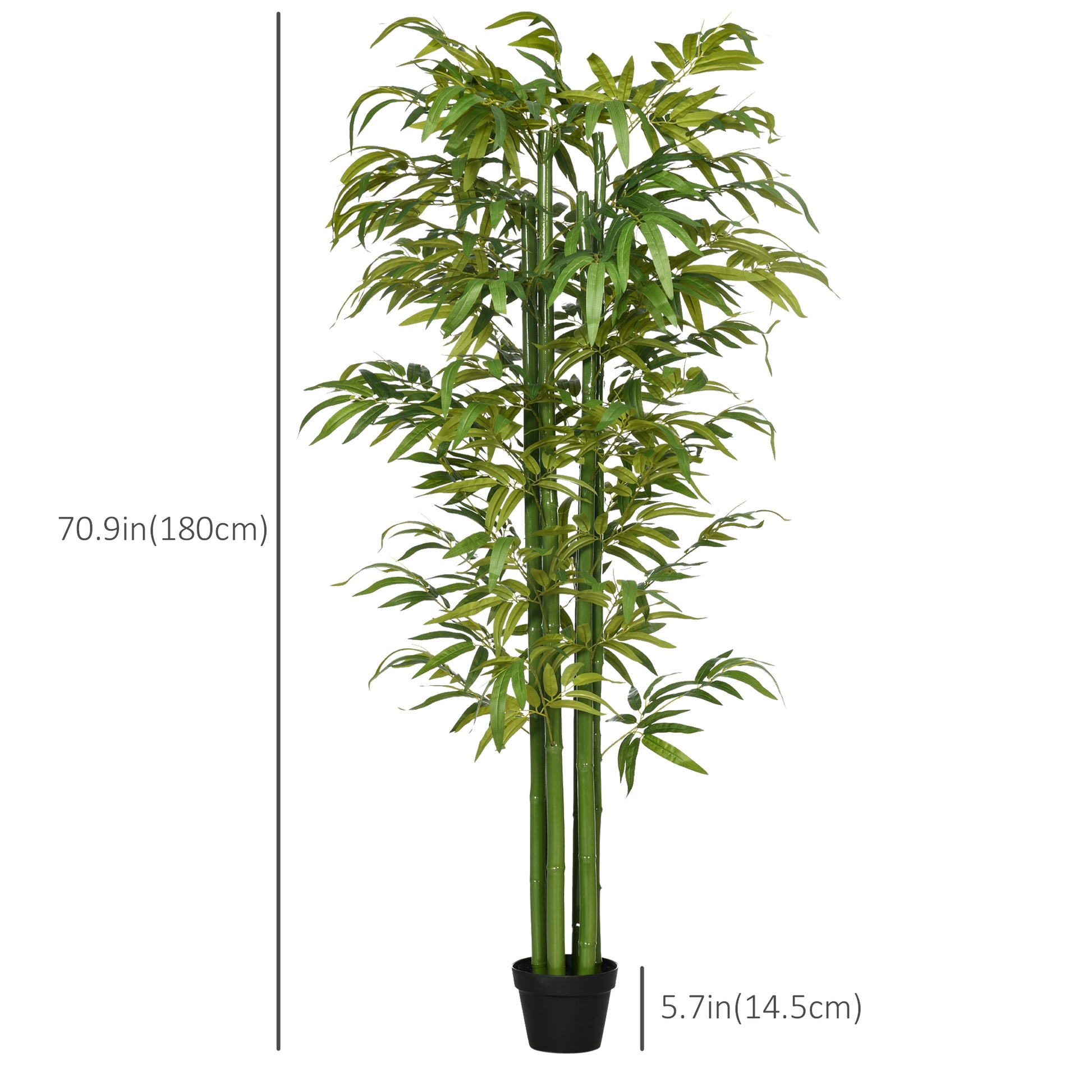Set of 2 Artificial Bamboo Trees - 6ft Green Potted Faux Plants-DECOROLALA
