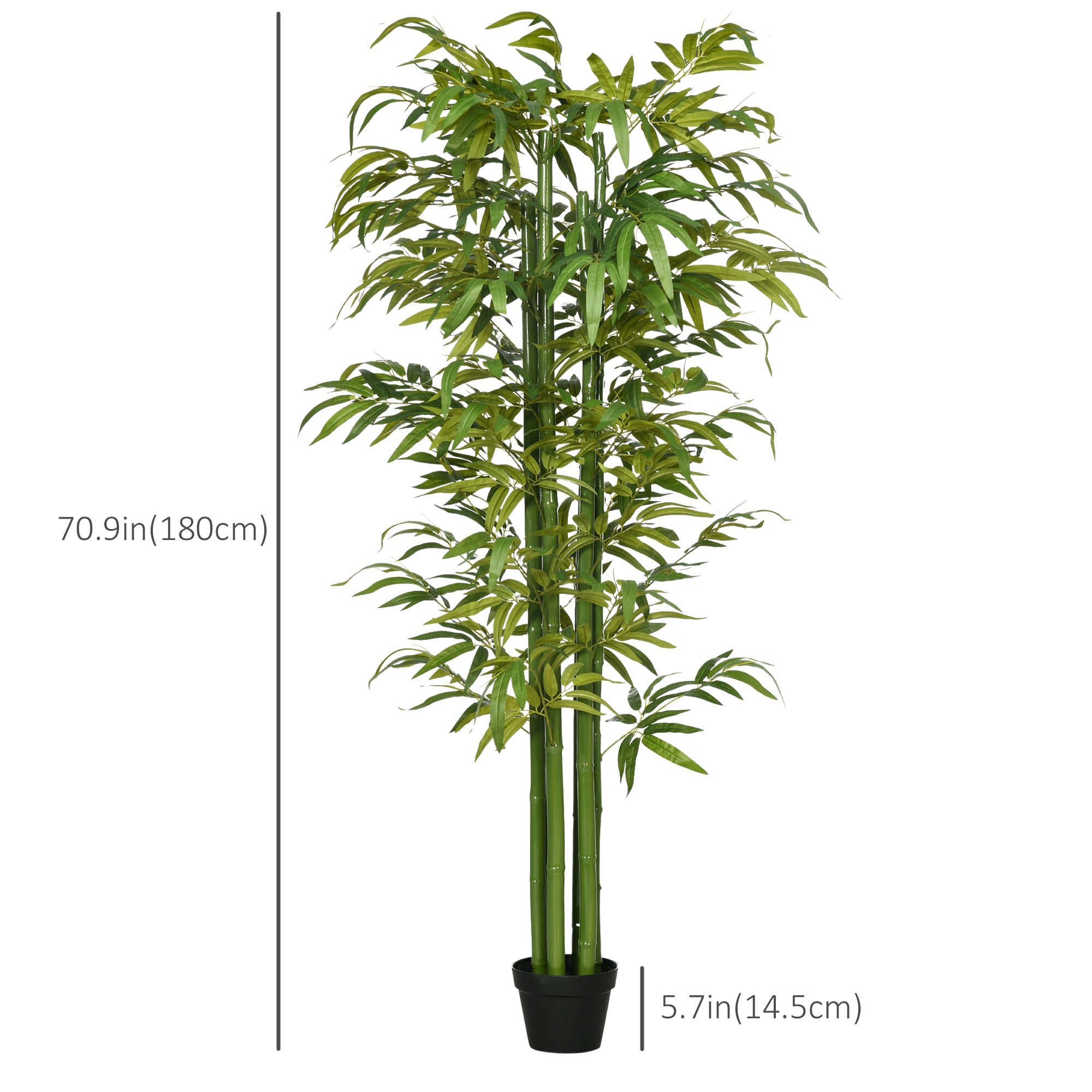 Set of 2 Artificial Bamboo Trees - 6ft Green Potted Faux Plants-DECOROLALA