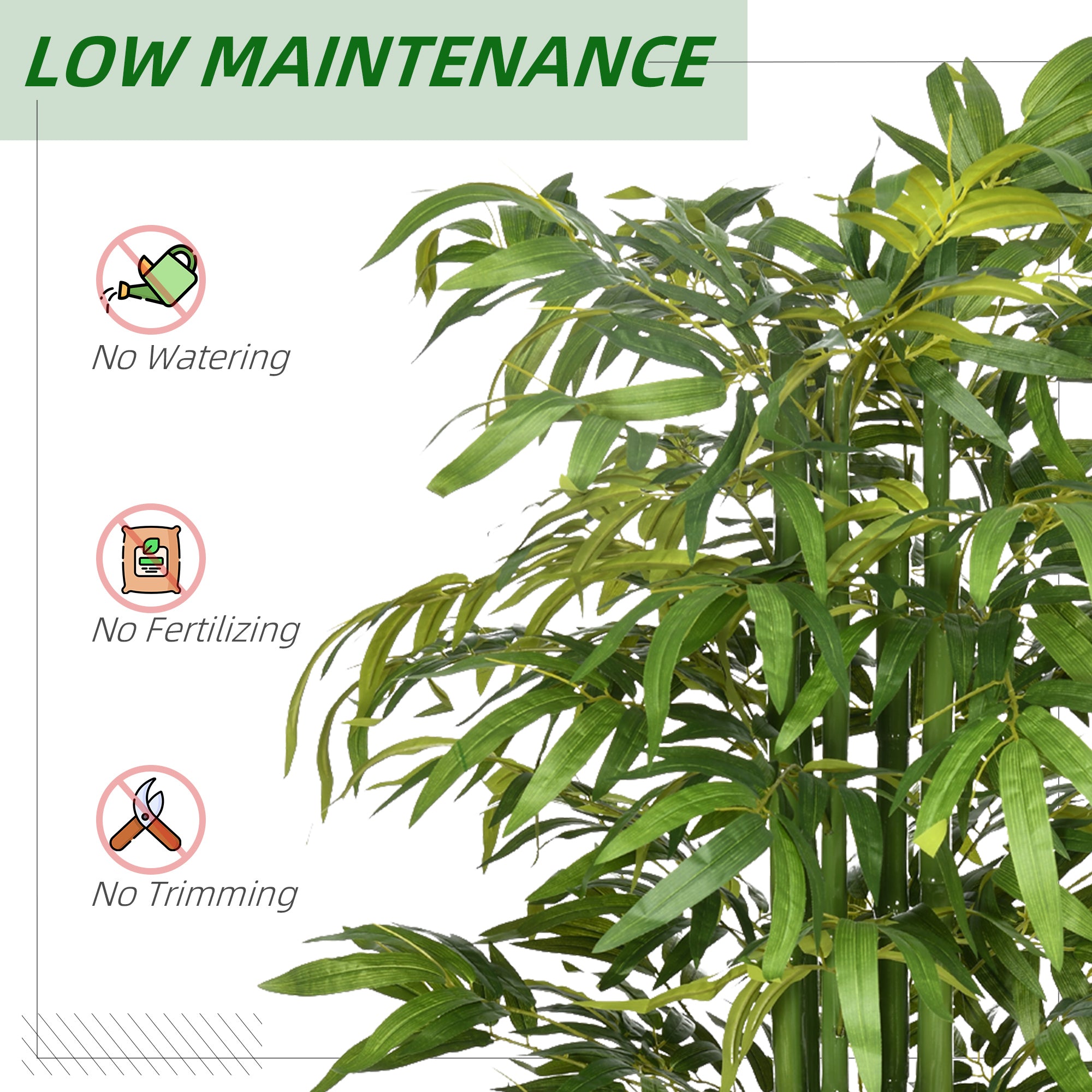 Set of 2 Artificial Bamboo Trees - 6ft Green Potted Faux Plants-DECOROLALA
