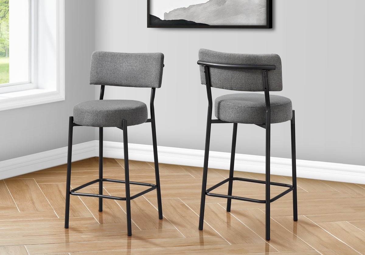 Set of 2 Black Counter Height Barstools 37"H-Bar Stools-DECOROLALA