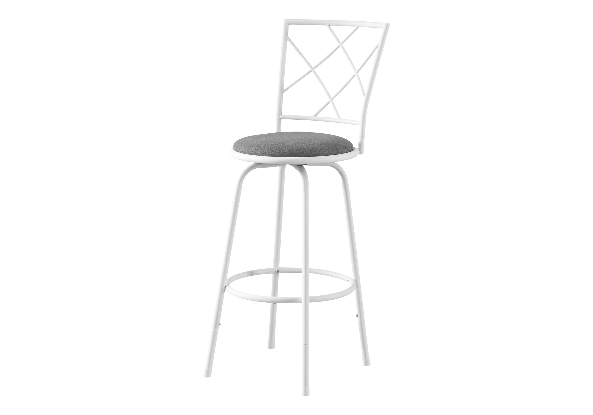 Set of 2 Black Swivel Barstools with Leather-Look Seat-Bar Stool-DECOROLALA