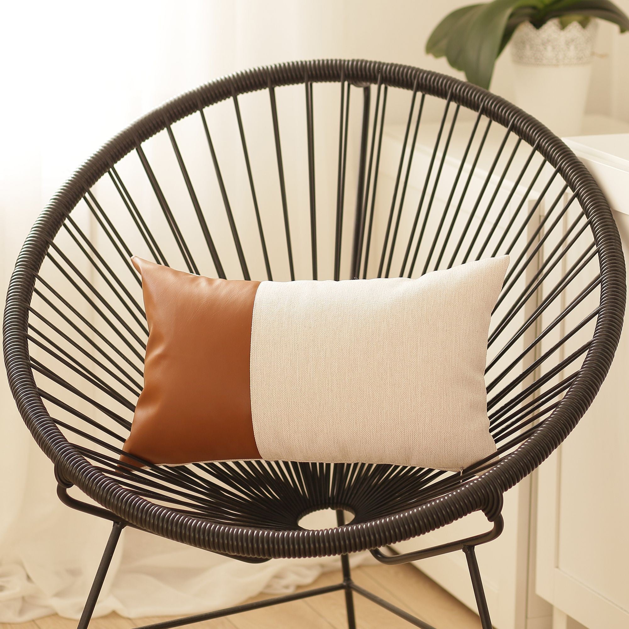 Set of 2 Brown Bohemian Styled Throw Pillows-Accent Throw Pillows-DECOROLALA