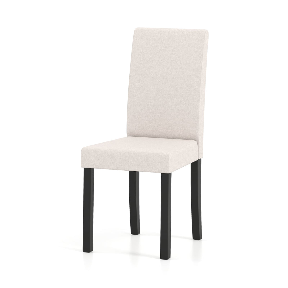 Set of 2 Dining Chair Mid-Century Modern Fabric Upholstered Parson Chairs-Beige-Dining Chairs-DECOROLALA