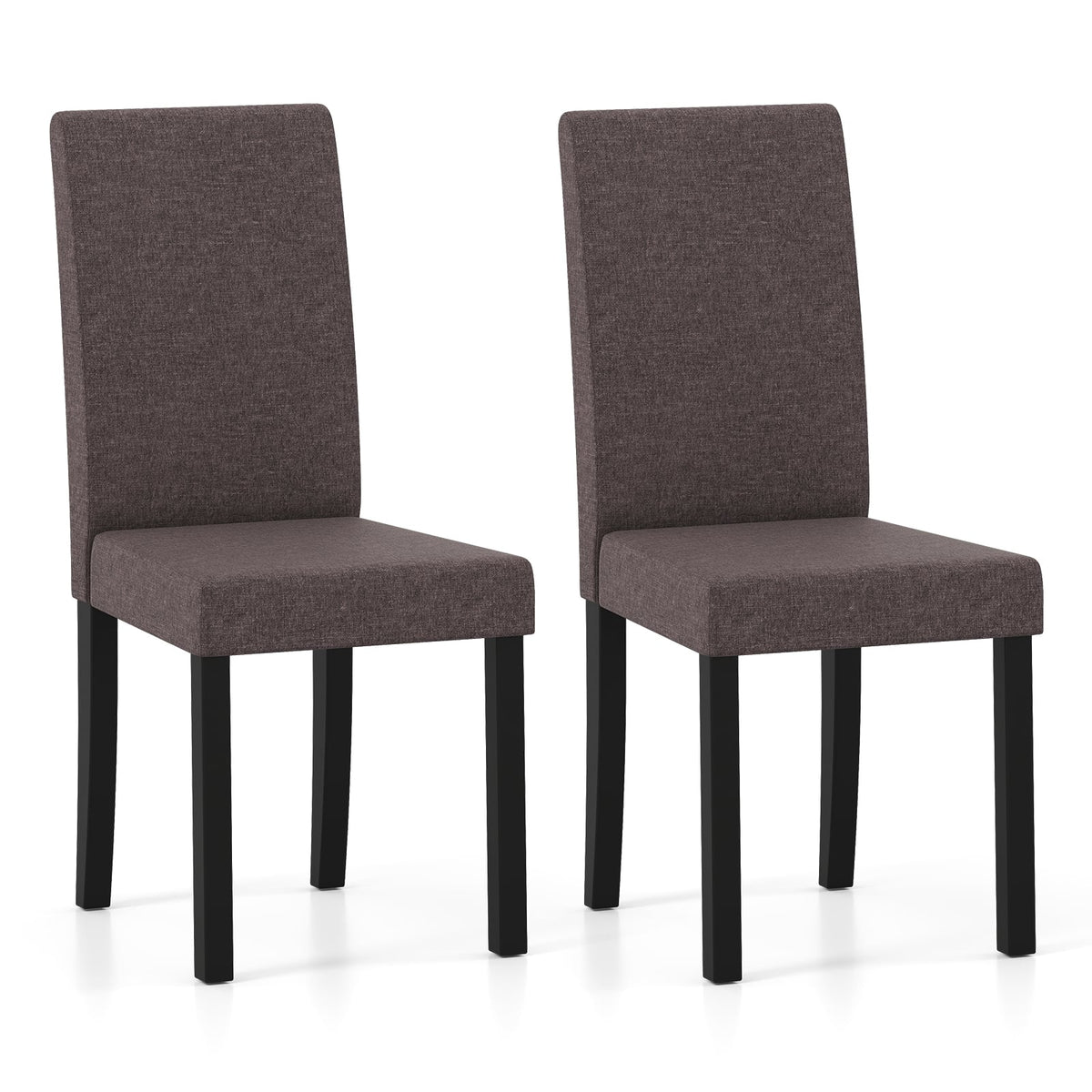 Set of 2 Dining Chair Mid-Century Modern Fabric Upholstered Parson Chairs-Brown-Dining Chairs-DECOROLALA