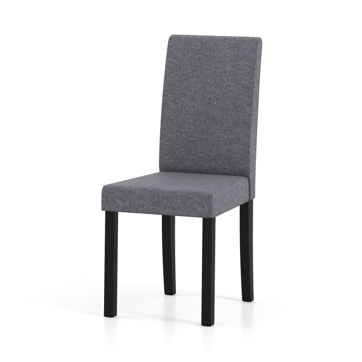 Set of 2 Dining Chair Mid-Century Modern Fabric Upholstered Parson Chairs-Dark Gray-Dining Chairs-DECOROLALA