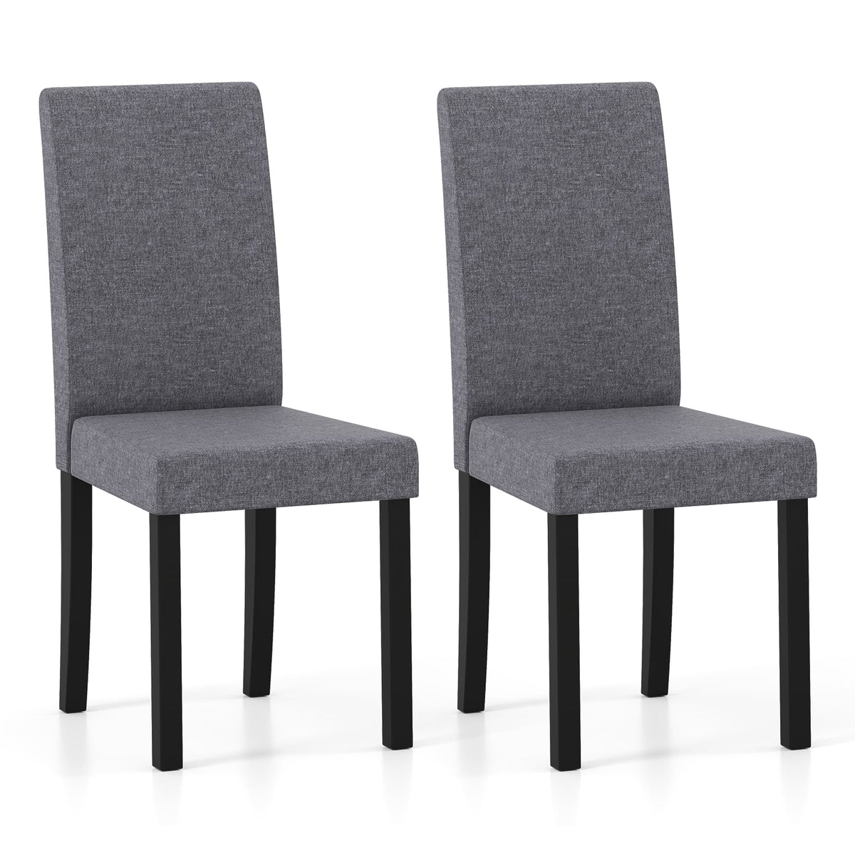 Set of 2 Dining Chair Mid-Century Modern Fabric Upholstered Parson Chairs-Dark Gray-Dining Chairs-DECOROLALA