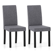 Set of 2 Dining Chair Mid-Century Modern Fabric Upholstered Parson Chairs-Dark Gray-Dining Chairs-DECOROLALA