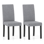 Set of 2 Dining Chair Mid-Century Modern Fabric Upholstered Parson Chairs-Light Gray-Dining Chairs-DECOROLALA