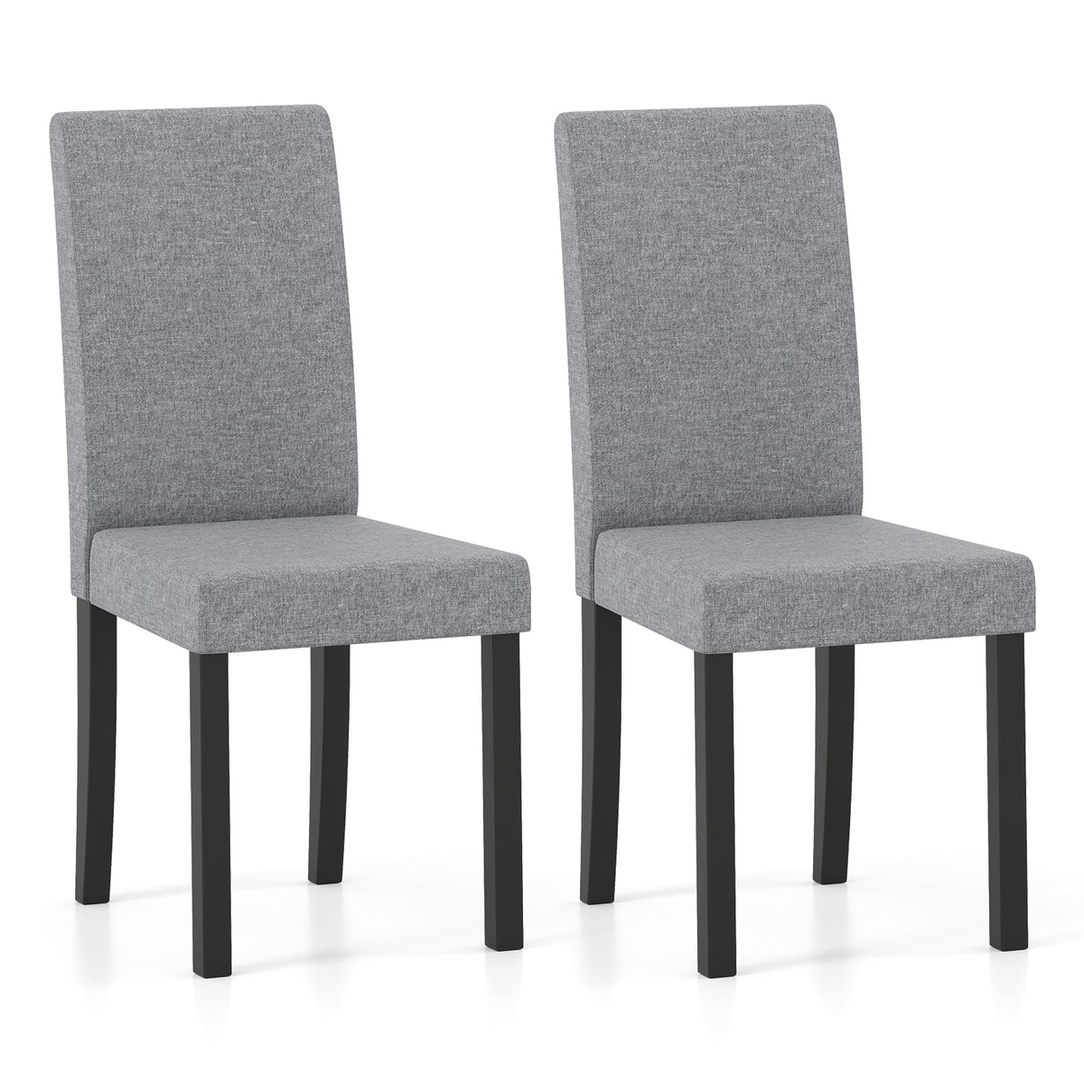 Set of 2 Dining Chair Mid-Century Modern Fabric Upholstered Parson Chairs-Light Gray-Dining Chairs-DECOROLALA