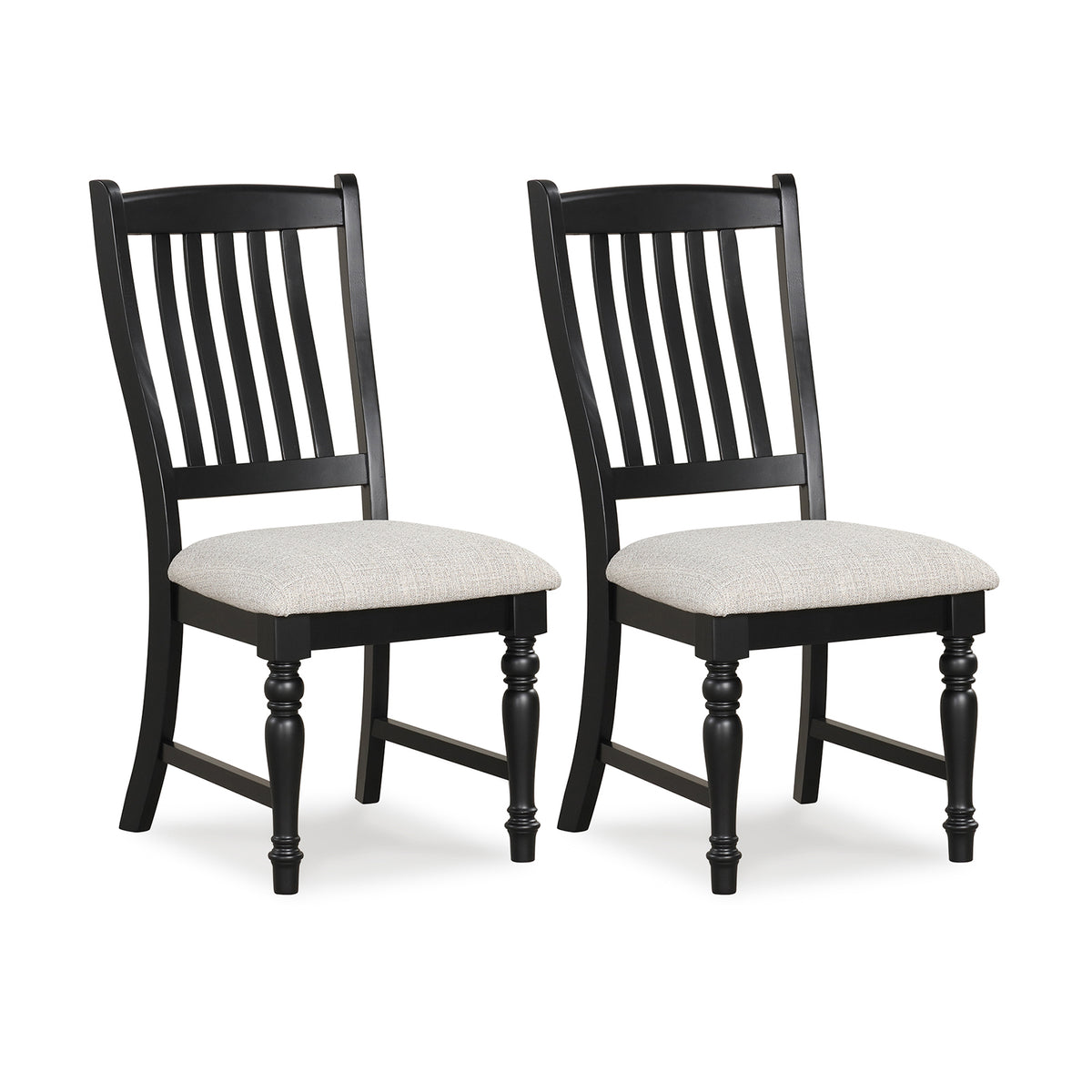 Set of 2 Dining Chairs Kitchen Side Chair with Solid Wood Legs-Black-Dining Chairs-DECOROLALA