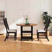Set of 2 Dining Chairs Kitchen Side Chair with Solid Wood Legs-Black-Dining Chairs-DECOROLALA