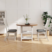 Set of 2 Dining Chairs Kitchen Side Chair with Solid Wood Legs-White-Dining Chairs-DECOROLALA