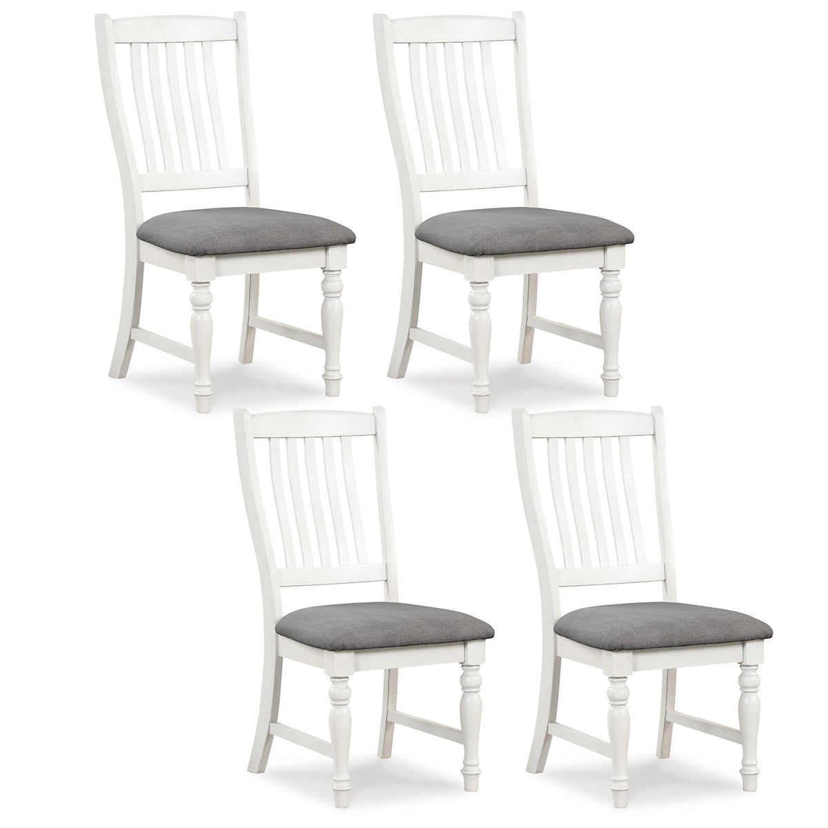 Set of 2 Dining Chairs Kitchen Side Chair with Solid Wood Legs-White-Dining Chairs-DECOROLALA