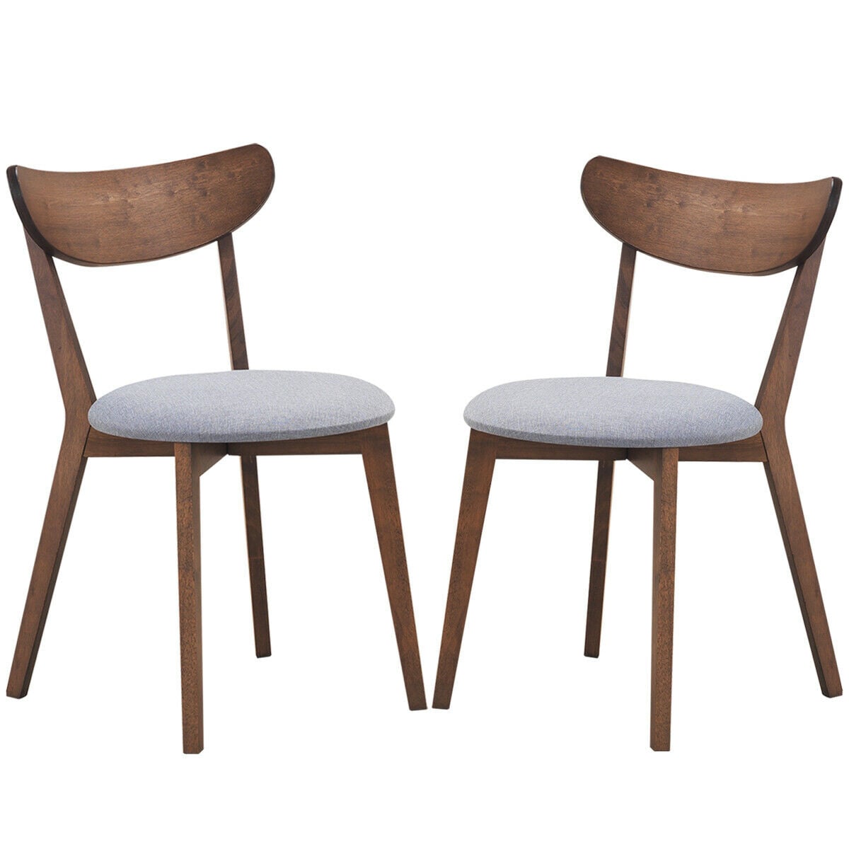 Set of 2 Dining Chairs Upholstered Curved Back Side-Dining Chairs-DECOROLALA