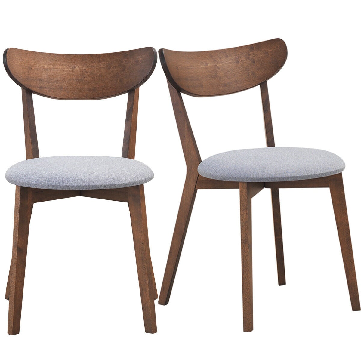 Set of 2 Dining Chairs Upholstered Curved Back Side-Dining Chairs-DECOROLALA