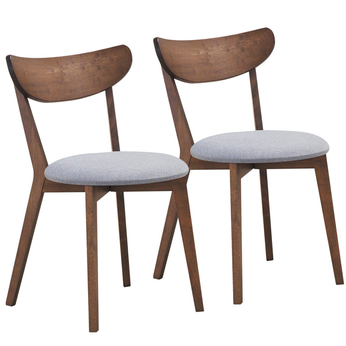 Set of 2 Dining Chairs Upholstered Curved Back Side-Dining Chairs-DECOROLALA