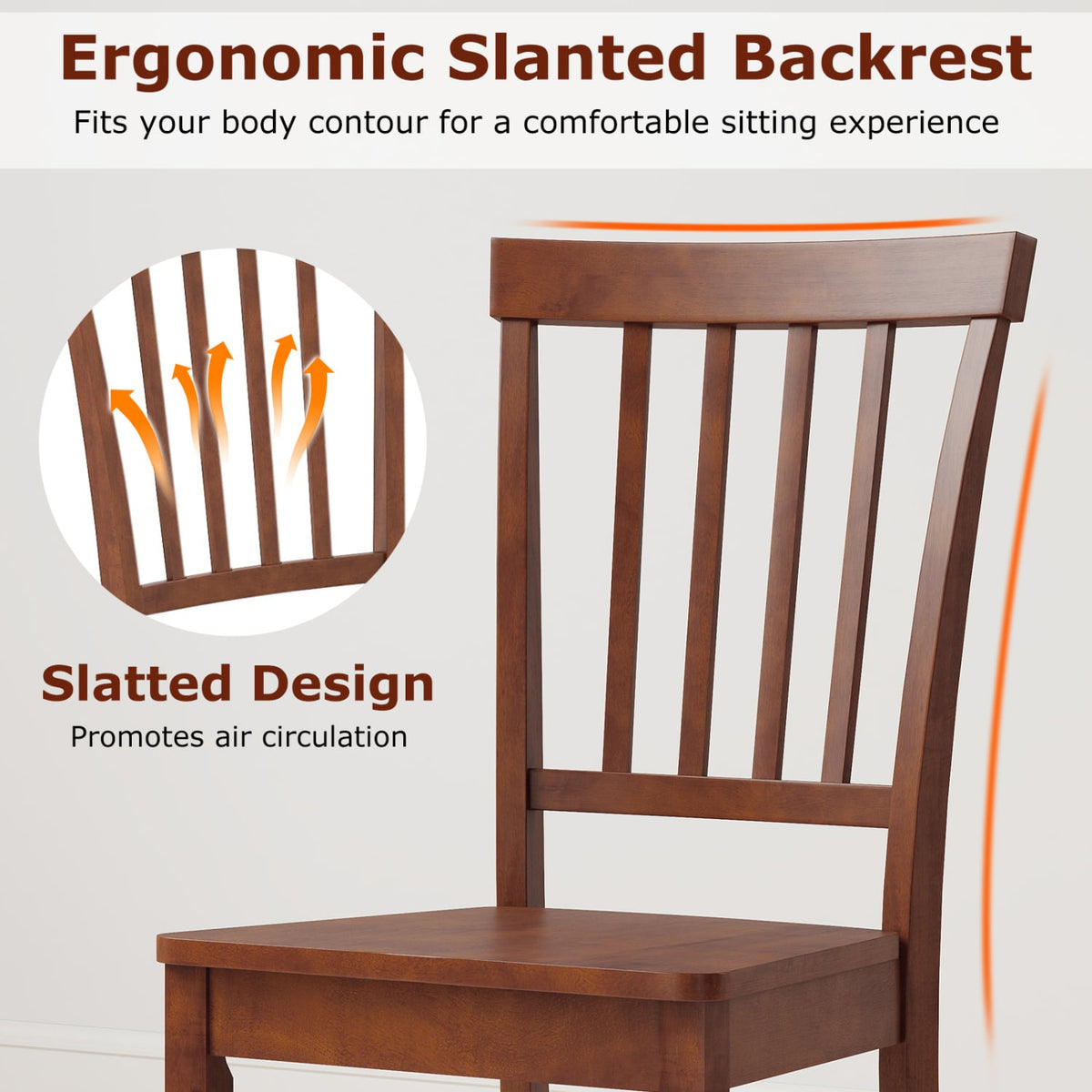 Set of 2 Dining Chairs with Solid Wooden Legs-Dining Chairs-DECOROLALA