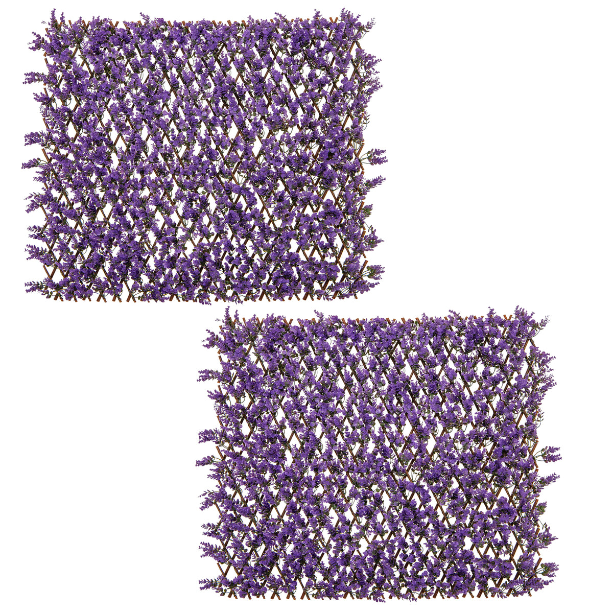 Set of 2 Expandable Fence Privacy Screen Decorative Faux Eucalyptus Fencing Panel-Purple-Outdoor Privacy Screens-DECOROLALA