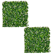 Set of 2 Expandable Fence Privacy Screen Decorative Faux Ivy Fencing Panel-Green-Outdoor Privacy Screens-DECOROLALA