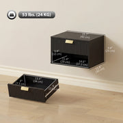 Set of 2 Floating Nightstands - Black Wall Mounted Tables-Nightstands-DECOROLALA