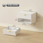 Set of 2 Floating Nightstands - White Wall Mounted Tables-Nightstands-DECOROLALA