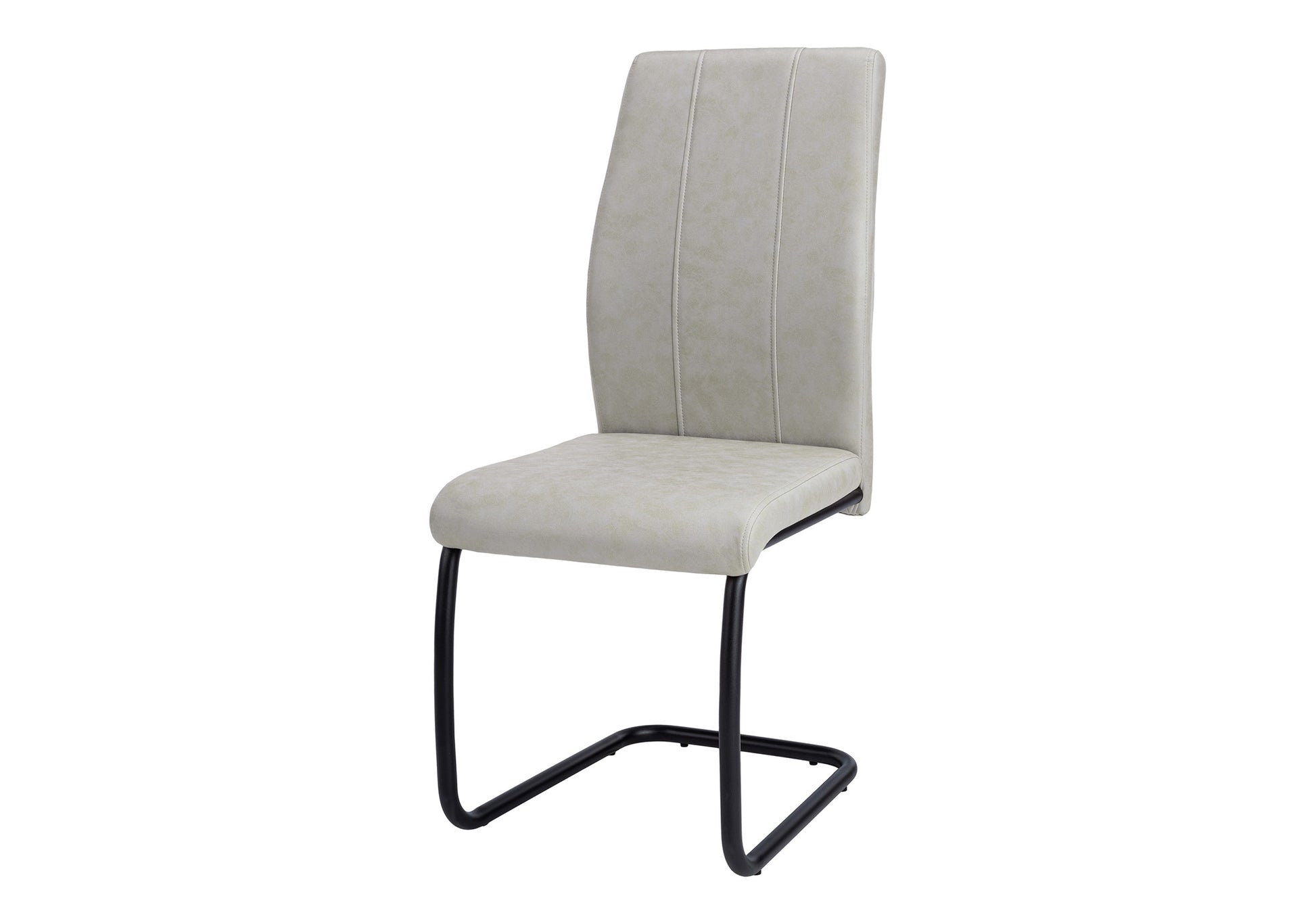 Set of 2 Grey Fabric Dining Chairs 39"H Chrome Legs-Dining Chair-DECOROLALA