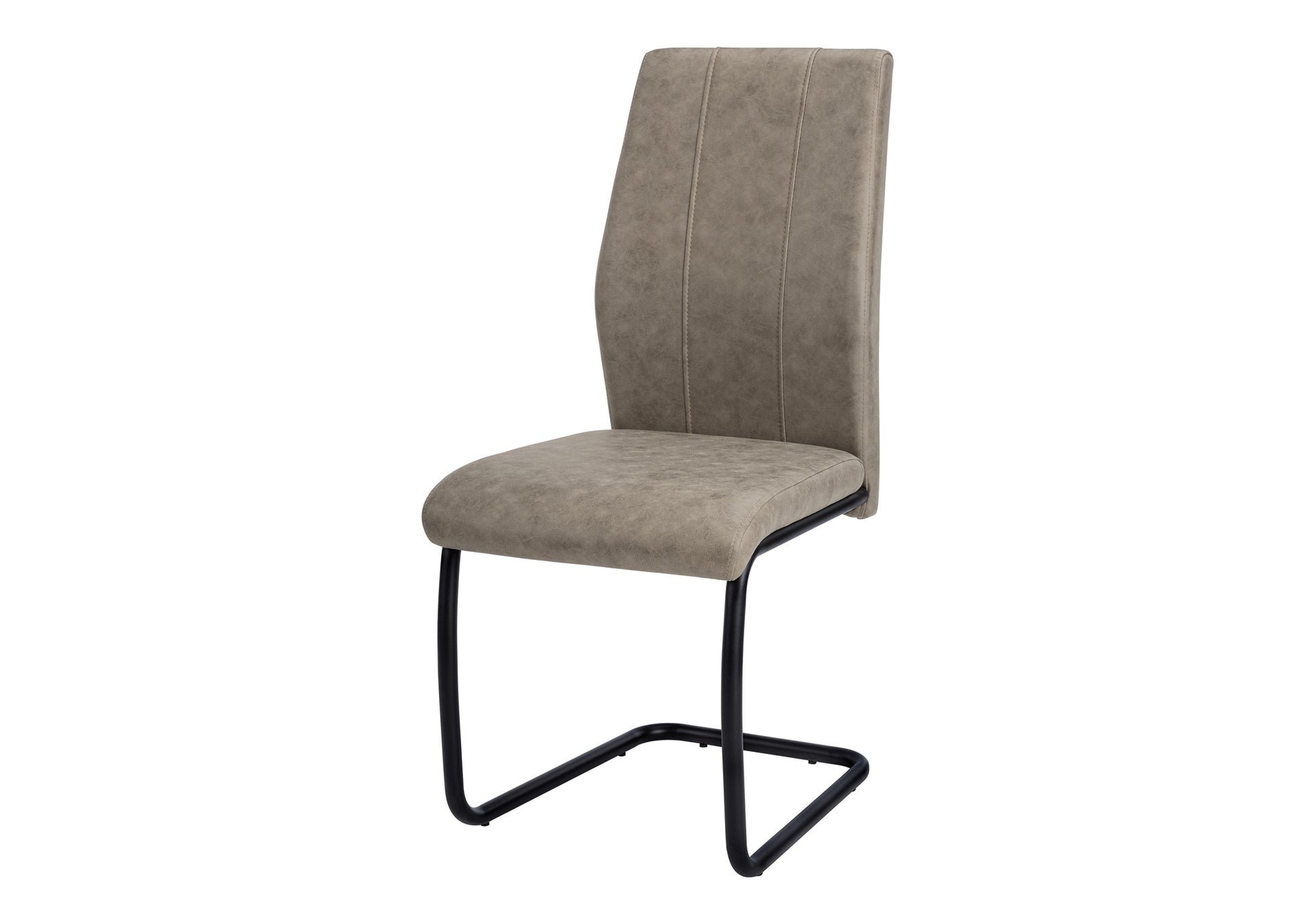 Set of 2 Grey Fabric Dining Chairs 39"H Chrome Legs-Dining Chair-DECOROLALA