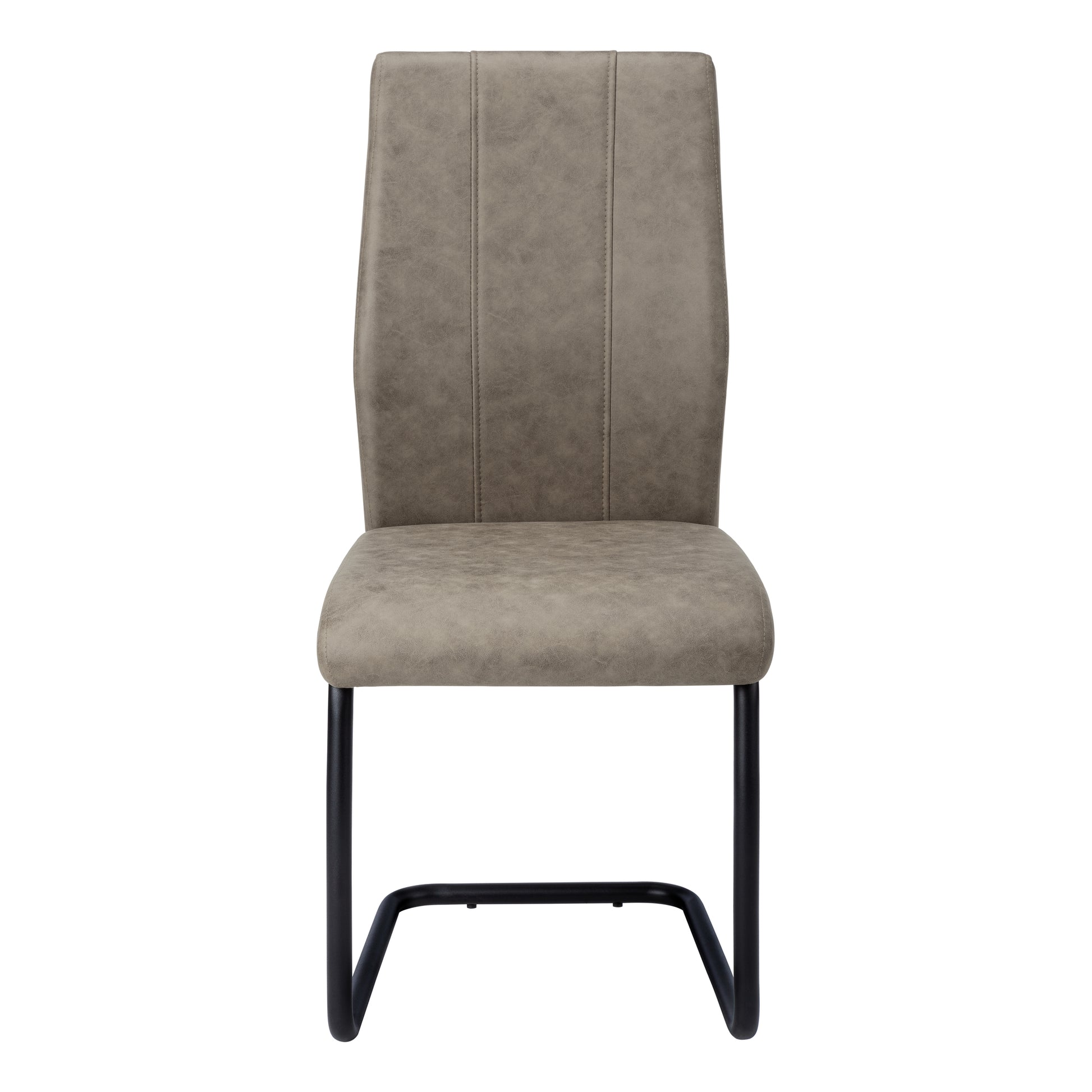 Set of 2 Grey Fabric Dining Chairs 39"H Chrome Legs-Dining Chair-DECOROLALA