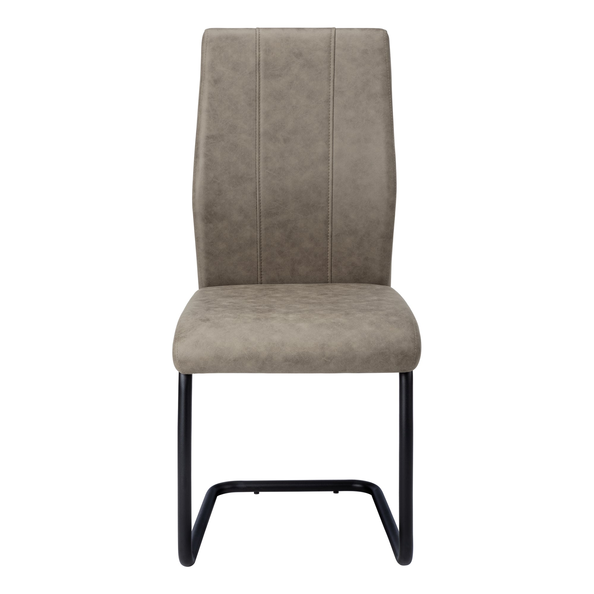 Set of 2 Grey Fabric Dining Chairs 39"H Chrome Legs-Dining Chair-DECOROLALA