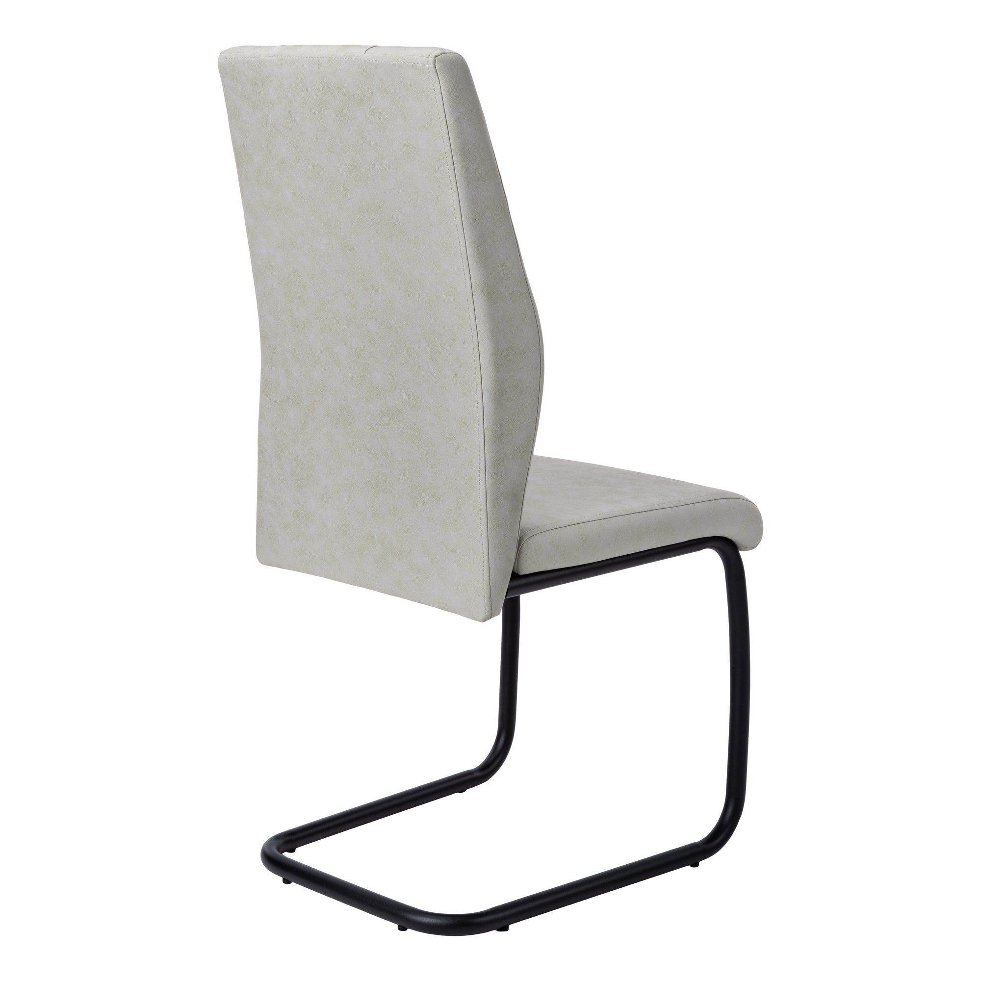 Set of 2 Grey Fabric Dining Chairs 39"H Chrome Legs-Dining Chair-DECOROLALA