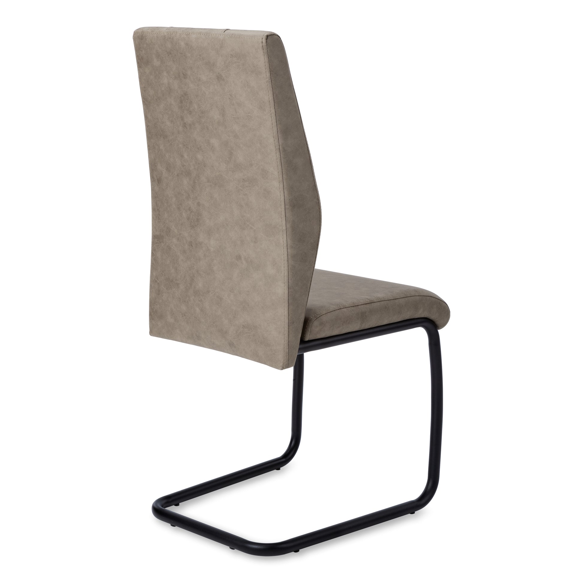 Set of 2 Grey Fabric Dining Chairs 39"H Chrome Legs-Dining Chair-DECOROLALA