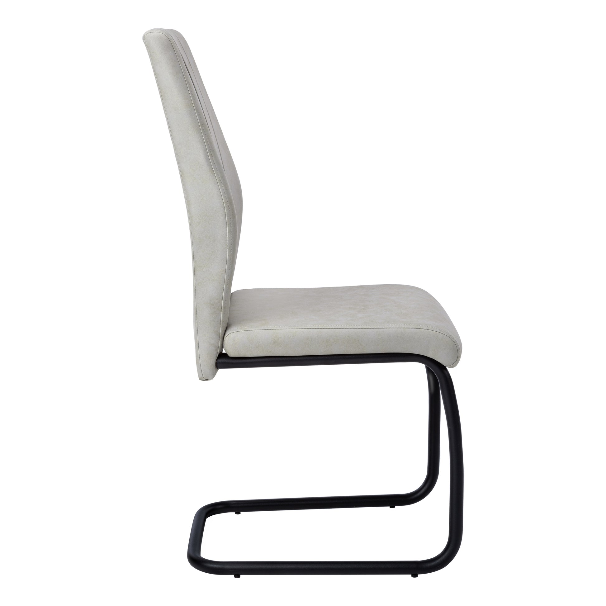 Set of 2 Grey Fabric Dining Chairs 39"H Chrome Legs-Dining Chair-DECOROLALA