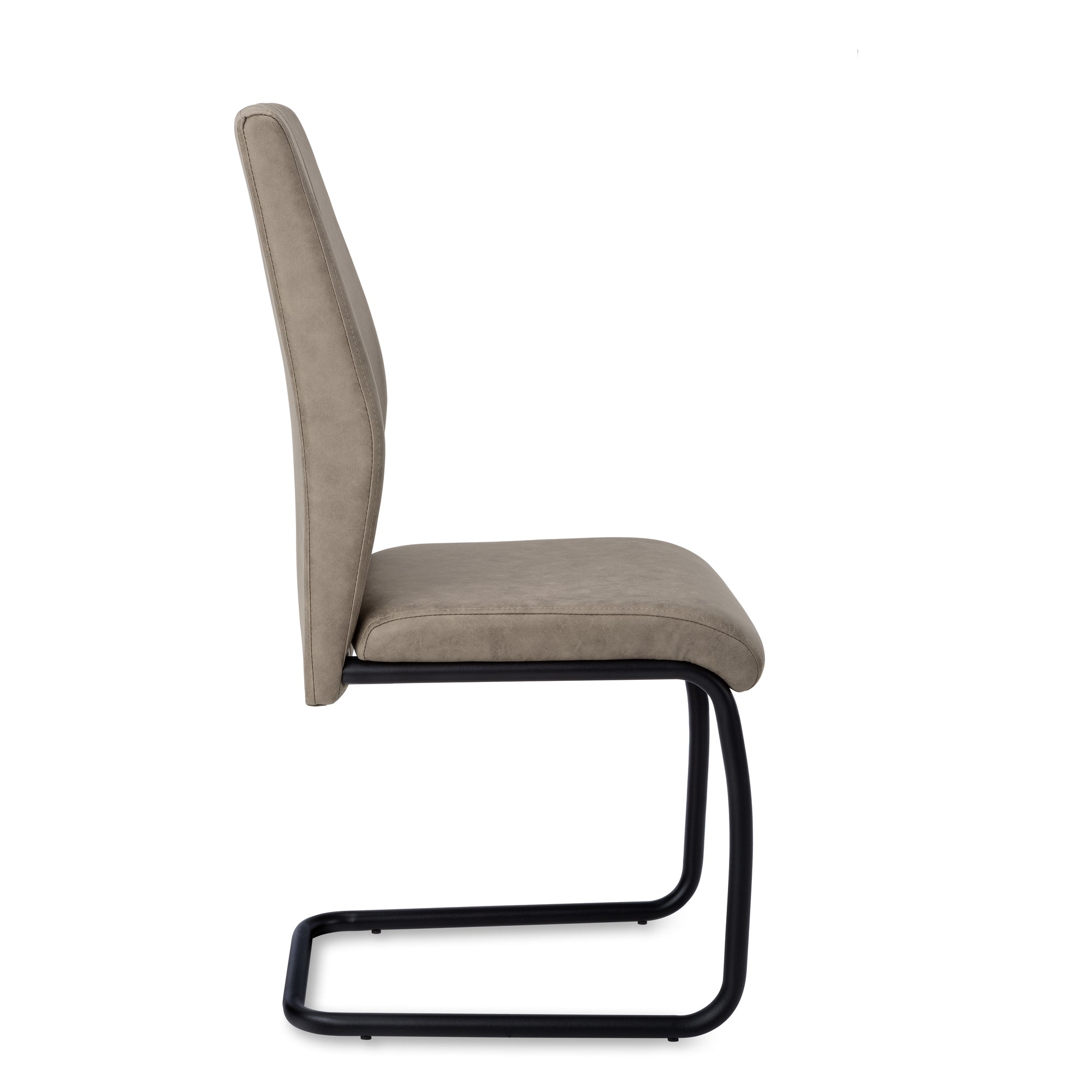 Set of 2 Grey Fabric Dining Chairs 39"H Chrome Legs-Dining Chair-DECOROLALA