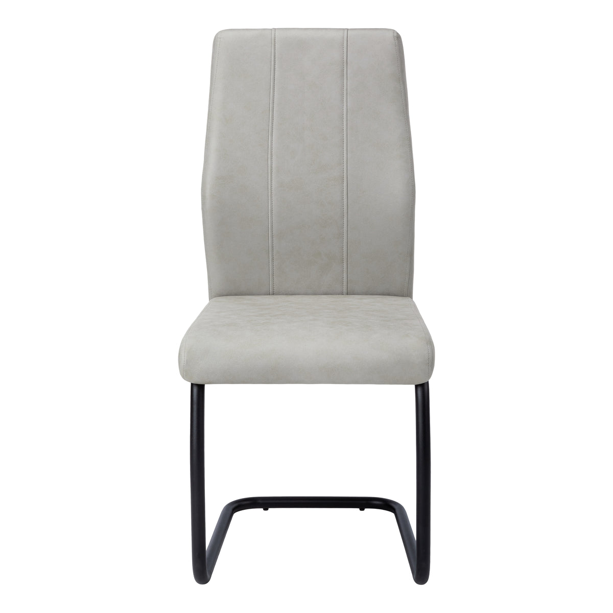 Set of 2 Grey Fabric Dining Chairs 39"H Chrome Legs-Dining Chairs-DECOROLALA