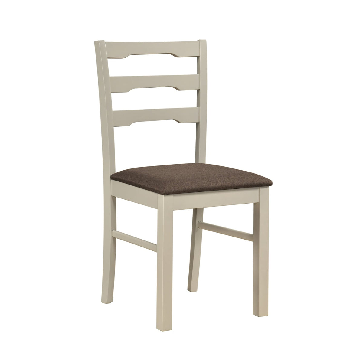 Set of 2 Linen Style Upholstered Dining Chairs with Wood Frames-White-Dining Chairs-DECOROLALA