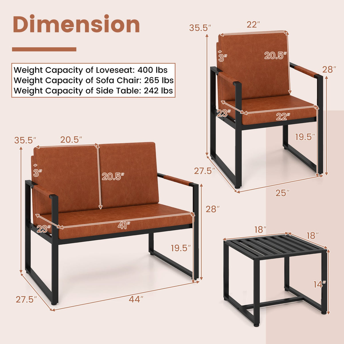 Set of 2 Metal End Tables with Slatted Tabletop-Black-End & Side Tables-DECOROLALA