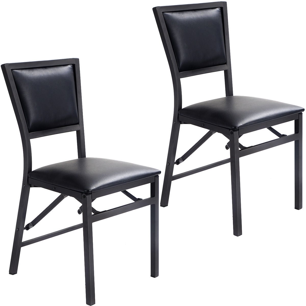 Set of 2 Metal Folding Dining Chair with Space Saving Design-Dining Chairs-DECOROLALA