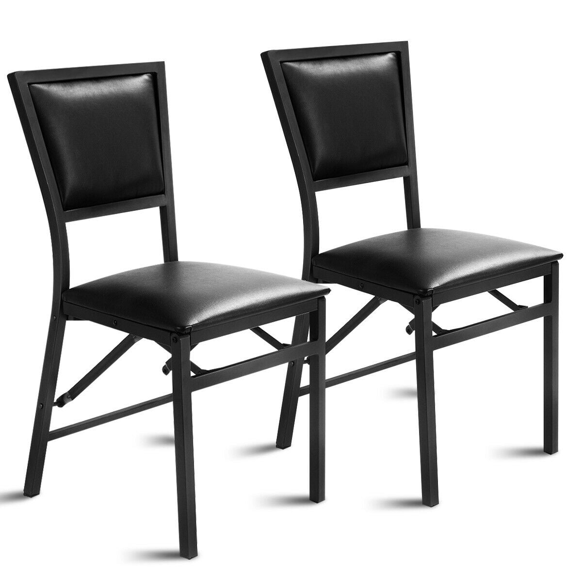 Set of 2 Metal Folding Dining Chair with Space Saving Design-Dining Chairs-DECOROLALA