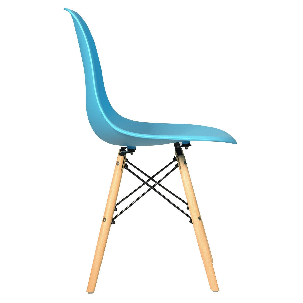 Set of 2 Mid-Century Modern DSW Dining Side Chair-Blue-Dining Chairs-DECOROLALA