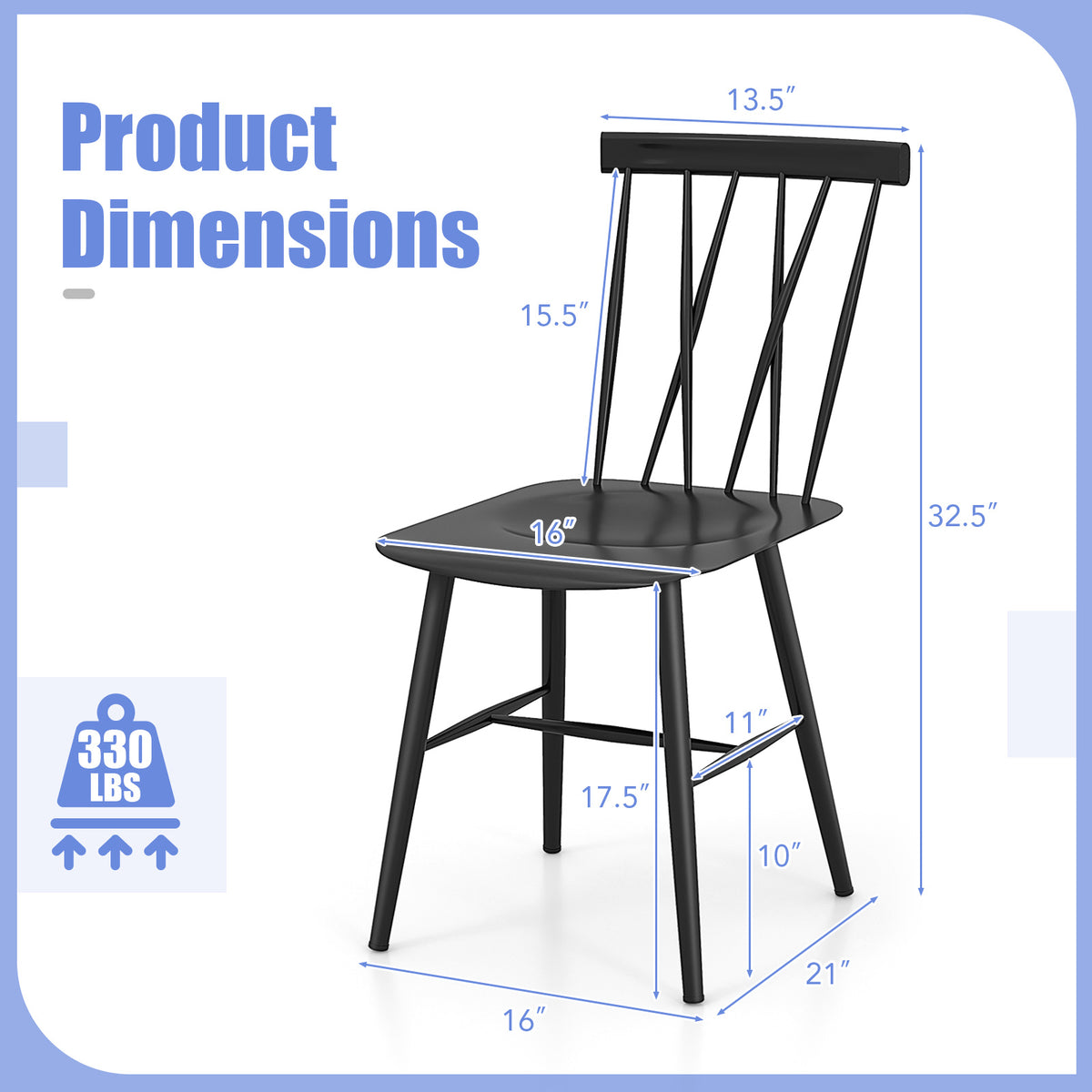 Set of 2 Modern Dining Chairs with Backrest-Dining Chairs-DECOROLALA